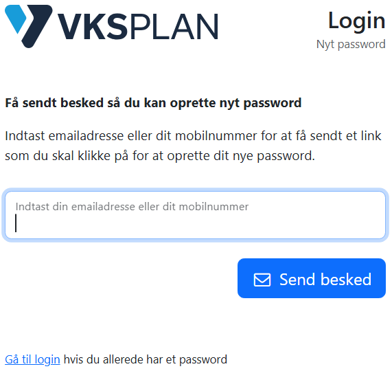 Glemt password